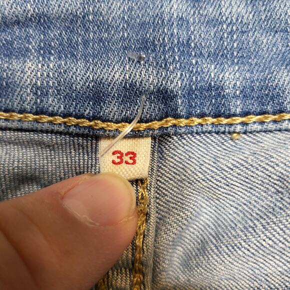 Levi's Jeans Womens 33 Light Wash Slim Stretch Distressed Denim 5 Pocket Zip Fly - Picture 3 of 11